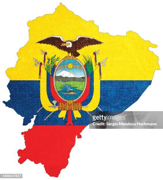 map of ecuador with an ecuadorian flag with a grunge texture - ecuador flag stock pictures, royalty-free photos & images