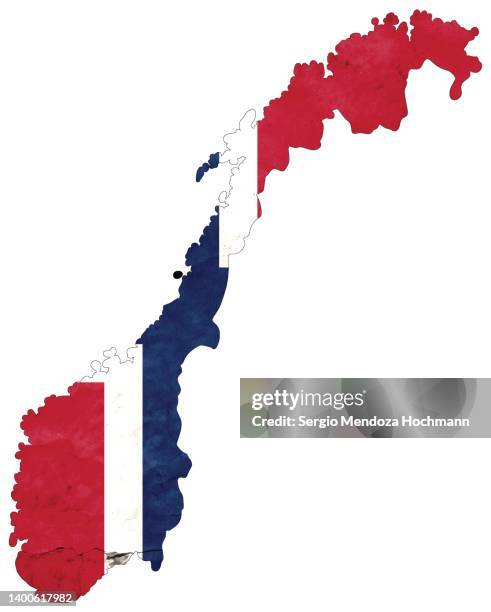 map of norway with a norwegian flag with a grunge texture - norway democracy stock pictures, royalty-free photos & images