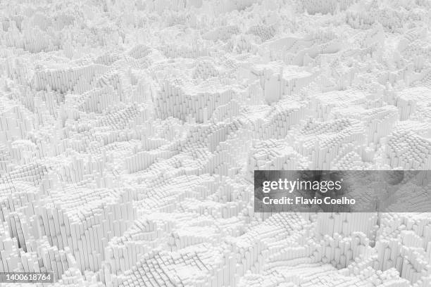 white abstract landscape background - 3d pattern black and white stock pictures, royalty-free photos & images