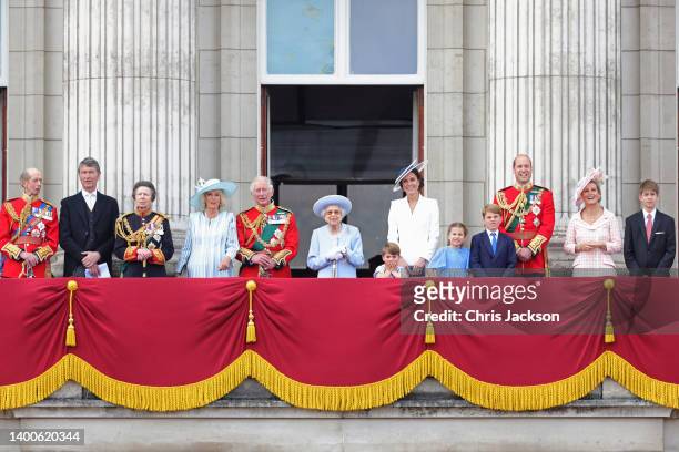 Prince Edward, Duke of Kent, Timothy Laurence, Princess Anne, Princess Royal, Camilla, Duchess of Cornwall, Prince Charles, Prince of Wales, Queen...