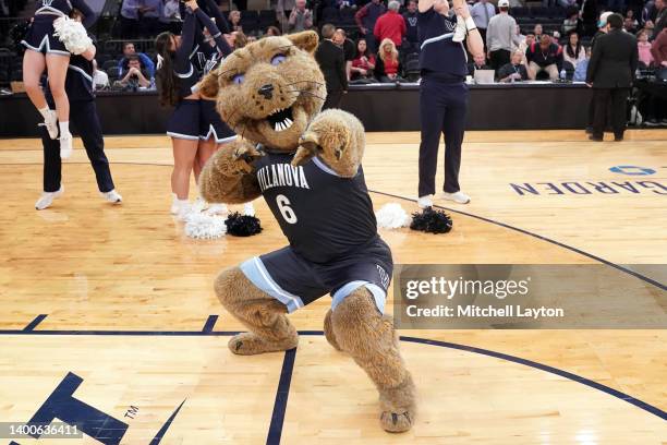 The Villanova Wildcats mascot on the floor before the quarterfinals of the Big East Basketball Tournament against the St. John's Red Storm at Madison...