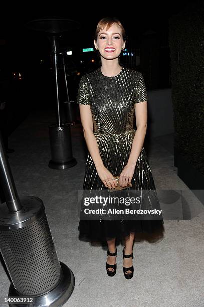 Actress Ahna O'Reilly arrives at Audi Arrivals at 20th annual Elton John AIDS Foundation Academy Awards viewing party on February 26, 2012 in Beverly...