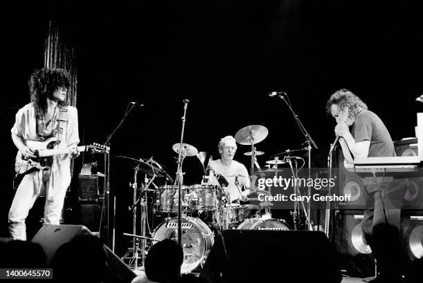 Members of the Jack Bruce Band perform at Greenwich Village's Bottom Line, New York, New York, December 7, 1989. Pictured are, from left, musicians...