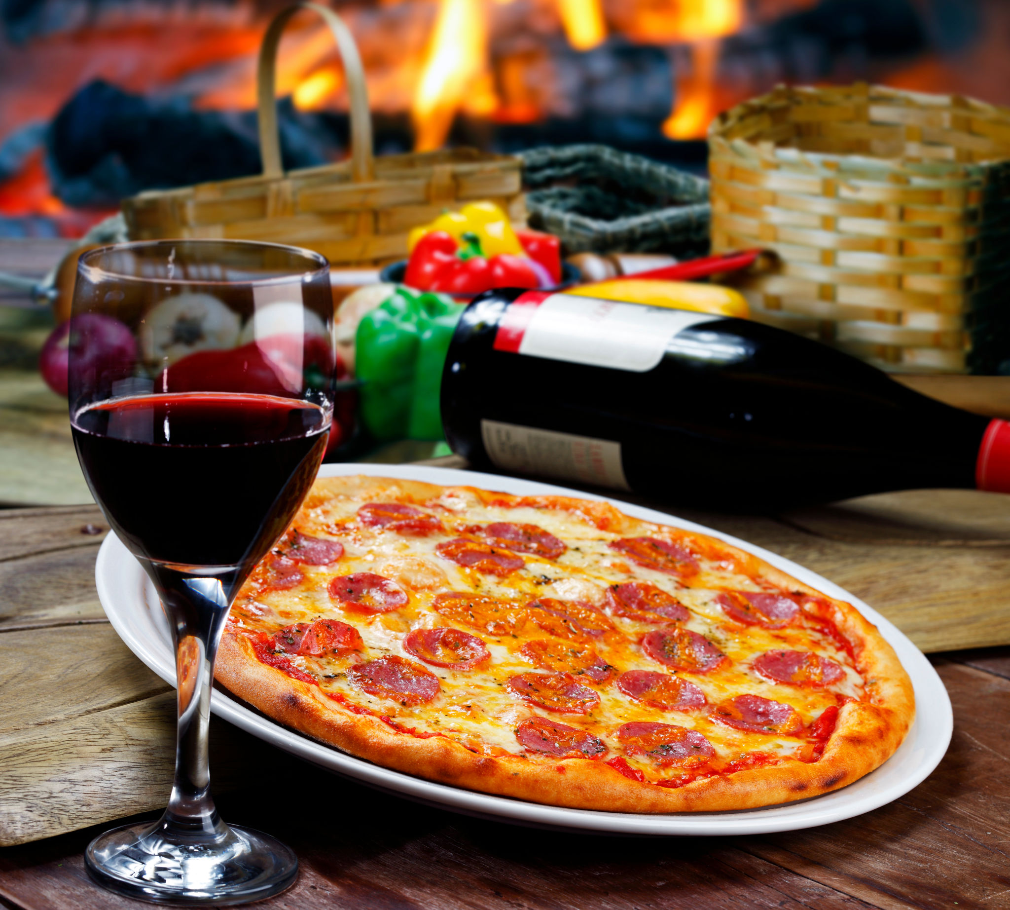 italian pizza wine