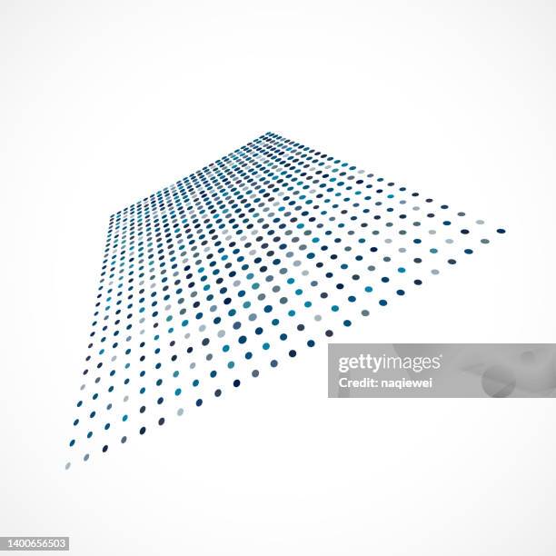 vector blue half tone dots grids pattern background - bias stock illustrations