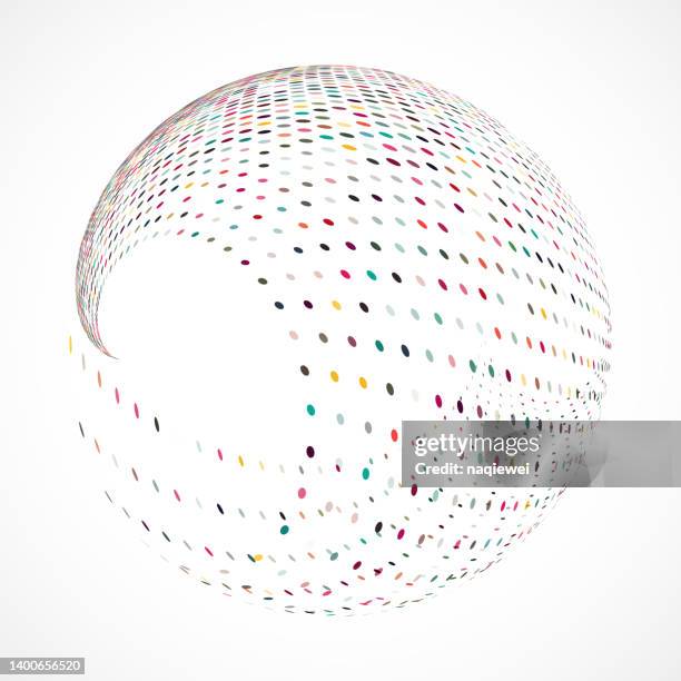 vector colors half tone dots sphere symbol - communication logo stock illustrations