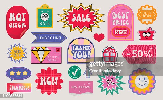 Sale Stickers Set High-Res Vector Graphic - Getty Images