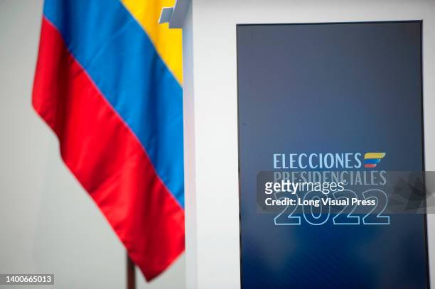 Colombias national registrar, Alexander Vega announces official results of the 2022 first run presidential election in Colombia that had a margin of...