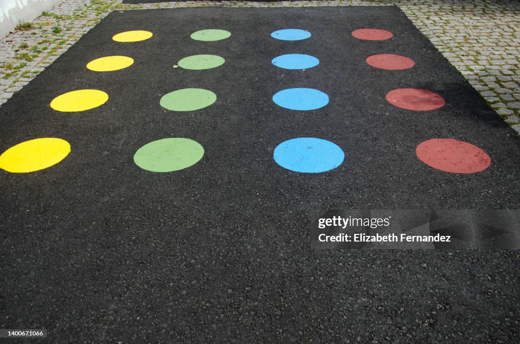 Colorful Dot Game on street