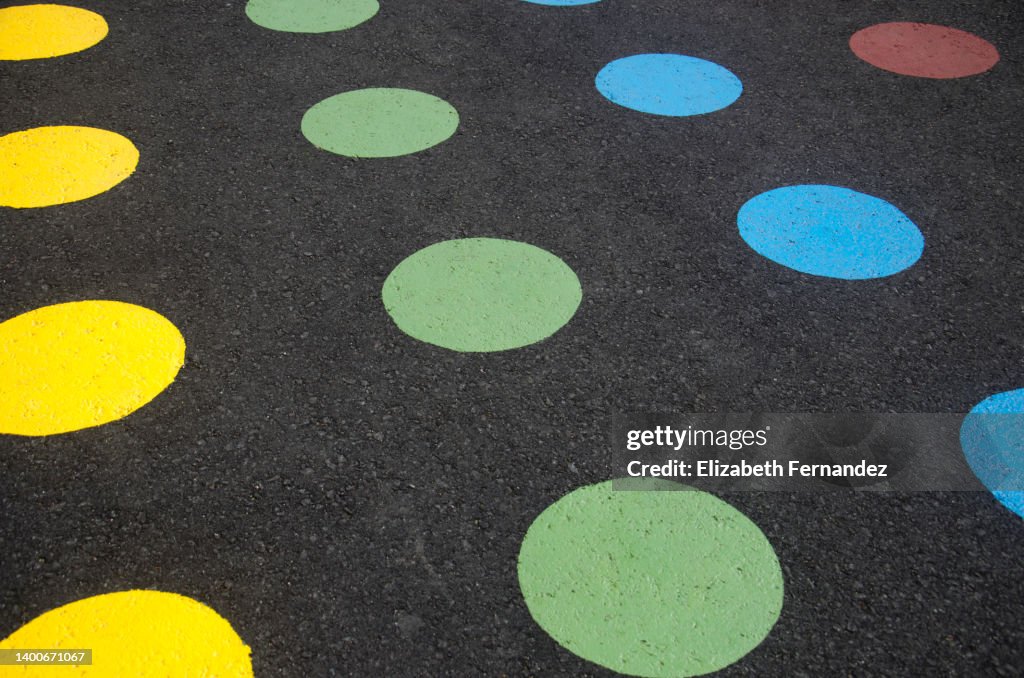 Colorful Dot Game on street