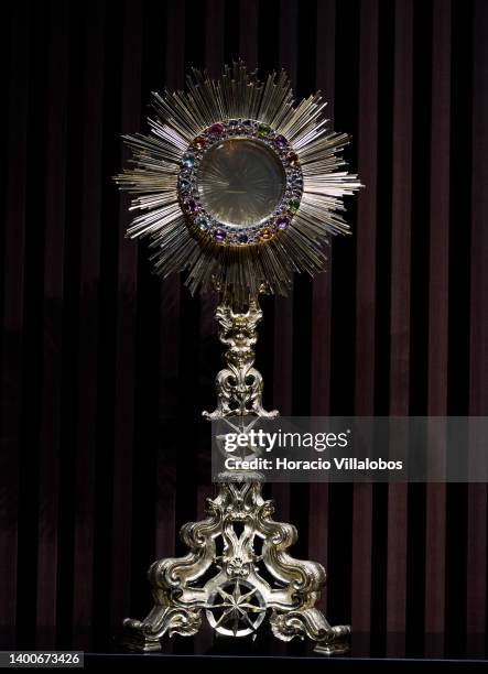 Religious item on display in the Royal Treasure Museum at Ajuda National Palace on June 02, 2022 in Lisbon, Portugal. The Museu do Tesouro Real is a...