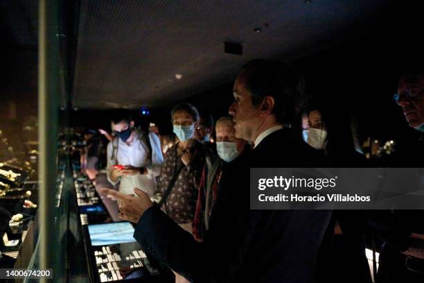 The director of Ajuda National Palace Jose Alberto Ribeiro briefs visiting journalists on items exhibited at the Royal Treasure Museum in Ajuda...