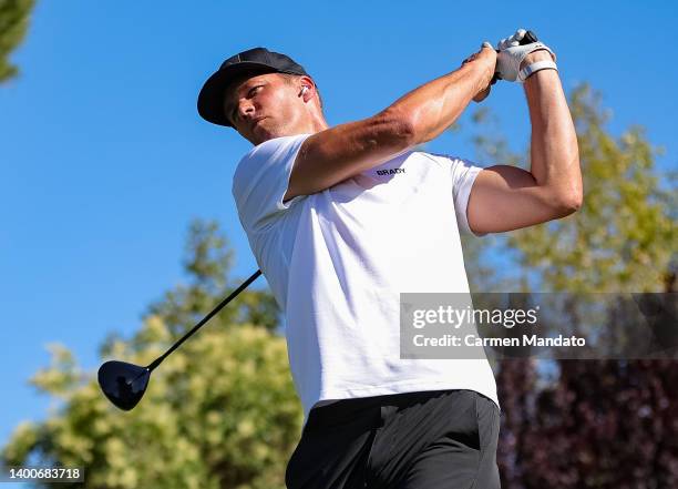 Tom Brady plays a shot during Capital One's The Match VI - Brady & Rodgers v Allen & Mahomes at Wynn Golf Club on June 01, 2022 in Las Vegas, Nevada.
