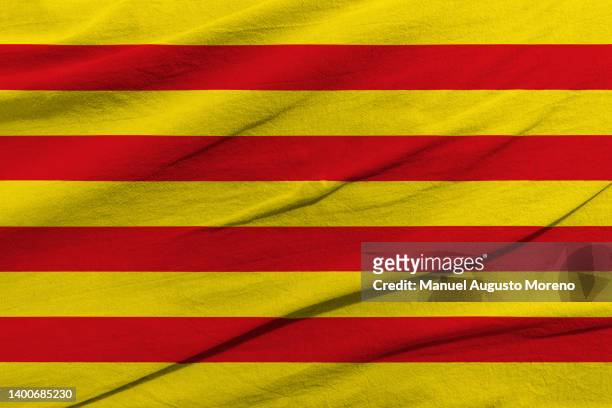 flag of catalonia (senyera) - comunidad autónoma de cataluña 個照片及圖片檔