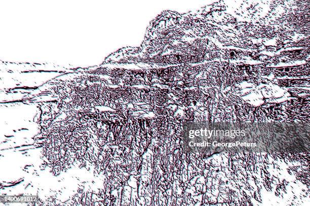 stereoscopic dry mud textured background - goblin valley stock illustrations