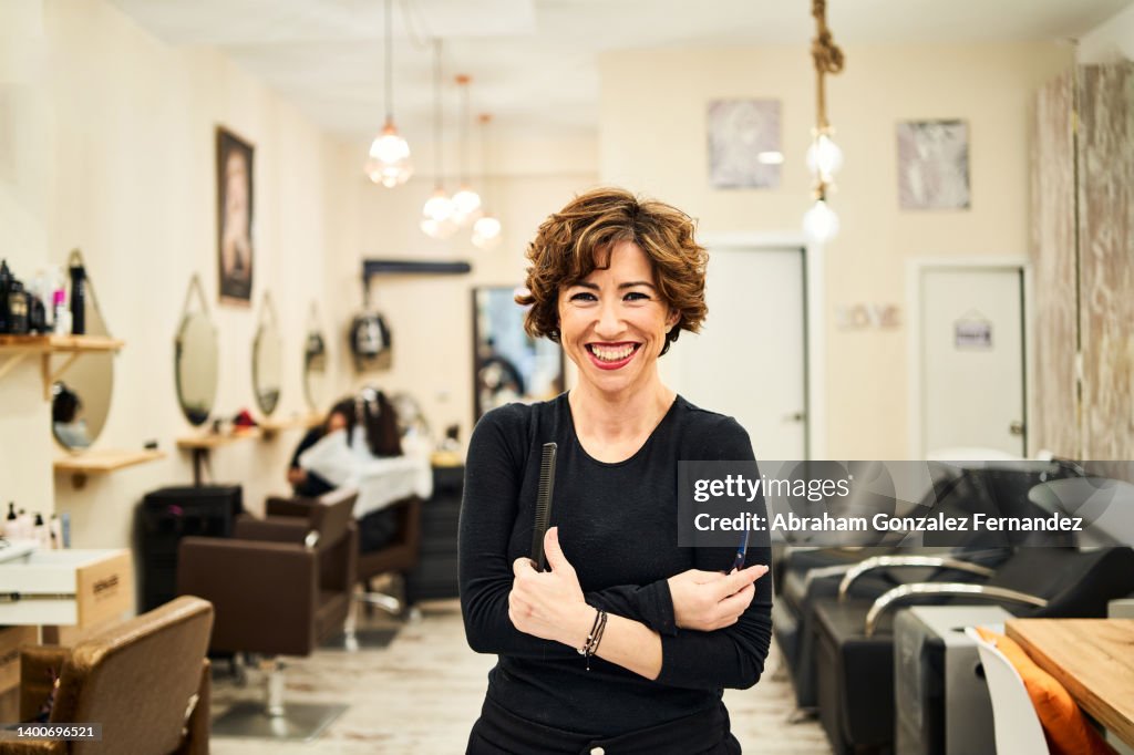 The owner of the hairdresser's shop.