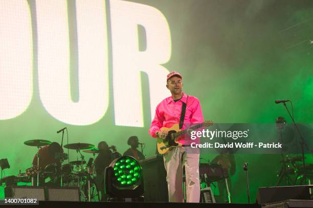 Damon Alban from Gorillaz performs at We Love Green Festival at Bois de Vincennes on June 02, 2022 in Paris, France.