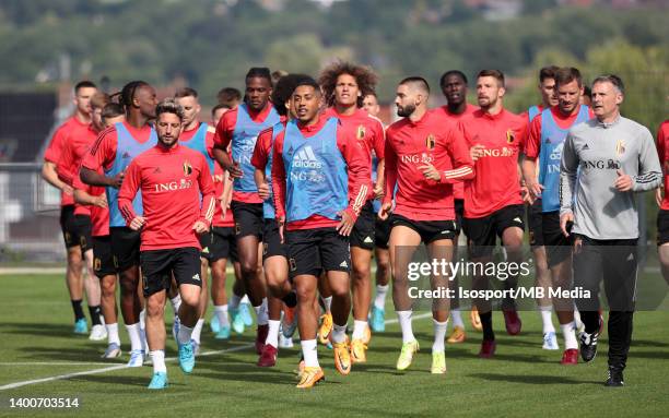 Youri Tielemans of Belgium during a training session of the Belgian national soccer team " The Red Devils ", as part of preparations for the UEFA...