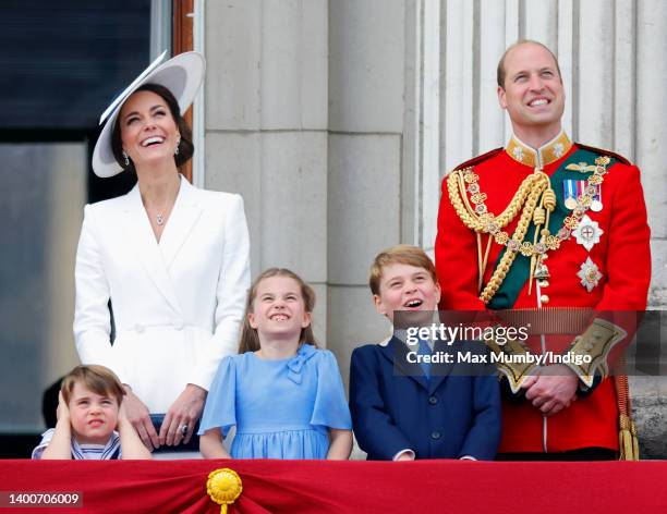 Prince Louis of Cambridge, Catherine, Duchess of Cambridge, Princess Charlotte of Cambridge, Prince George of Cambridge and Prince William, Duke of...