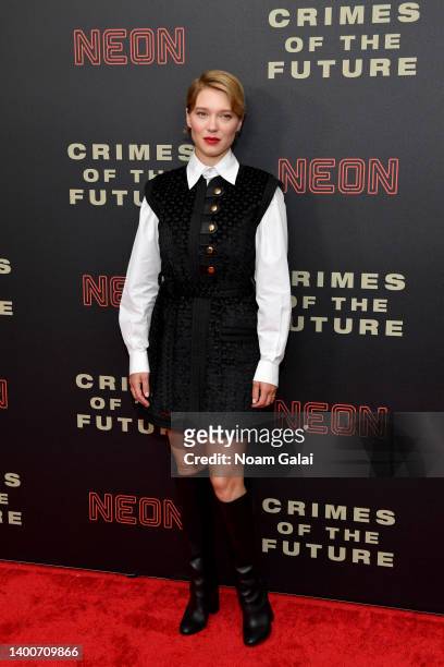 Léa Seydoux attends "Crimes Of The Future" New York Premiere at Walter Reade Theater on June 02, 2022 in New York City.