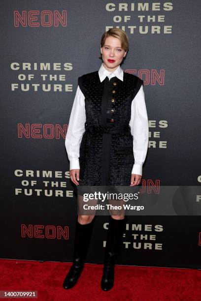 Léa Seydoux attends "Crimes Of The Future" New York Premiere at Walter Reade Theater on June 02, 2022 in New York City.