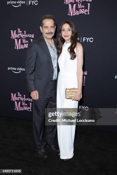 Tony Shalhoub and Marin Hinkle attend "The Marvelous Mrs. Maisel" FYC Screening at Steiner Studios on June 02, 2022 in New York City.