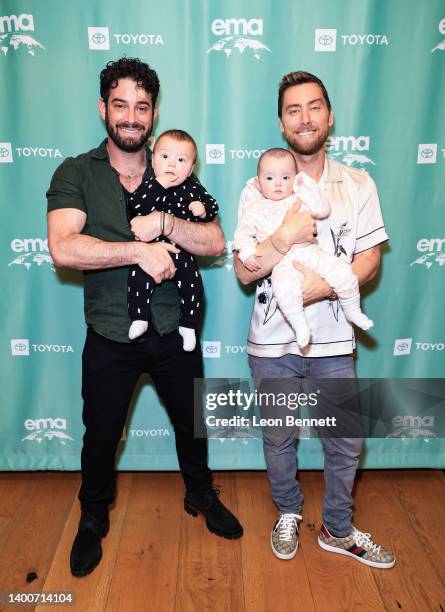 Michael Turchin and Lance Bass and their twins attend the Environmental Media Association IMPACT Summit And Cocktail Reception at Pendry West...