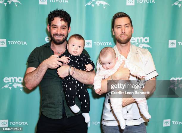Michael Turchin and Lance Bass and their twins attend the Environmental Media Association IMPACT Summit And Cocktail Reception at Pendry West...