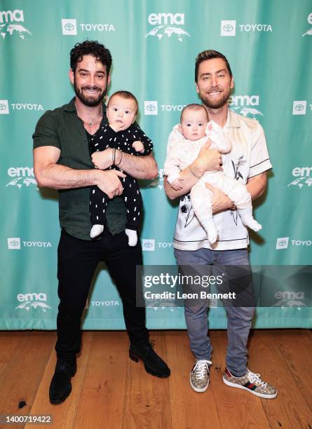 Michael Turchin and Lance Bass and their twins attend the Environmental Media Association IMPACT Summit And Cocktail Reception at Pendry West...