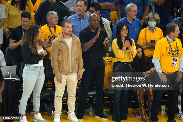 Barry Bonds , formerly of the San Francisco Giants, looks on prior to Game One of the 2022 NBA Finals between the Golden State Warriors and the...