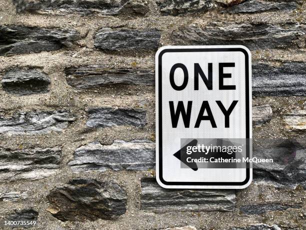 one way road sign - generic safety sign stock pictures, royalty-free photos & images