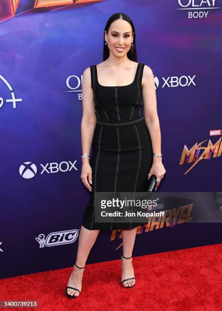 Meena Harris attends Disney+ And Marvel's New Television Series "Ms. Marvel" Premiere at El Capitan Theatre on June 02, 2022 in Los Angeles,...