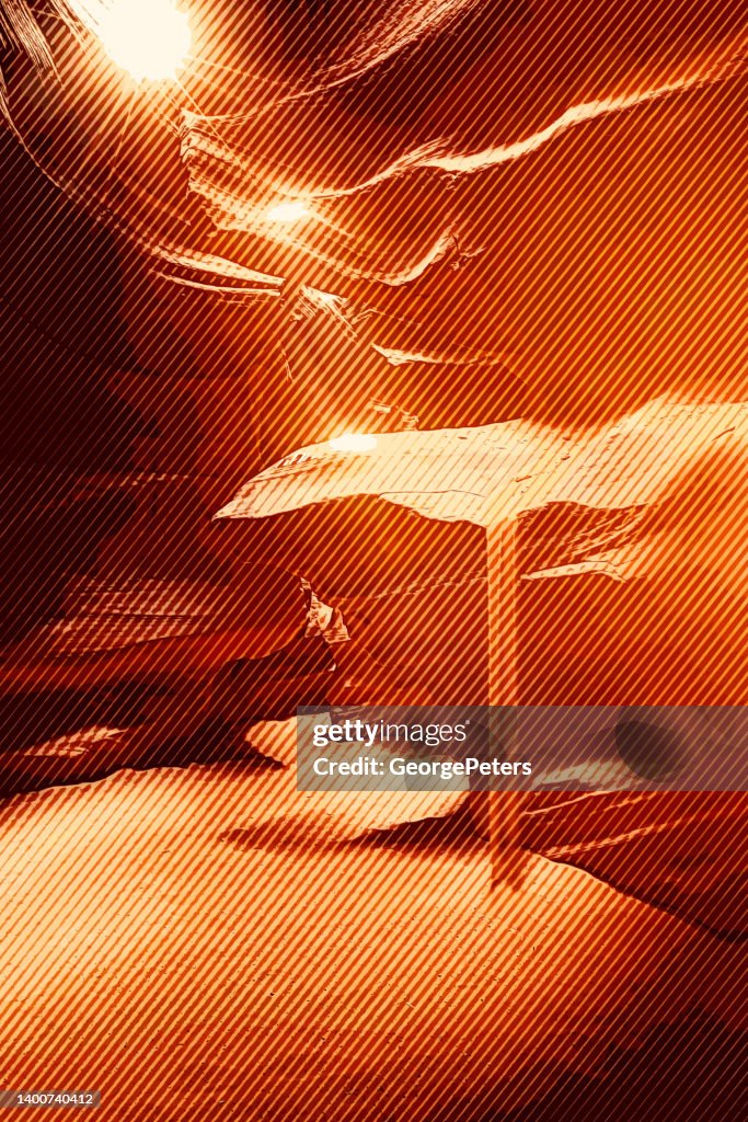 Antelope Canyon with sunbeams