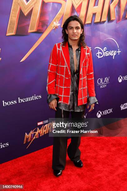 Aramis Knight attends Disney+ and Marvel's new Television Series "Ms. Marvel" premiere at El Capitan Theatre on June 02, 2022 in Los Angeles,...