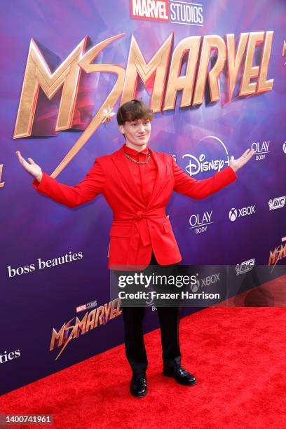 Matt Lintz attends Disney+ and Marvel's new Television Series "Ms. Marvel" premiere at El Capitan Theatre on June 02, 2022 in Los Angeles, California.