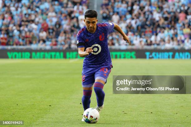Emanuel Reynoso of Minnesota United FC0 during a game between New York City FC and Minnesota United FC at Allianz Field on May 28, 2022 in St. Paul,...