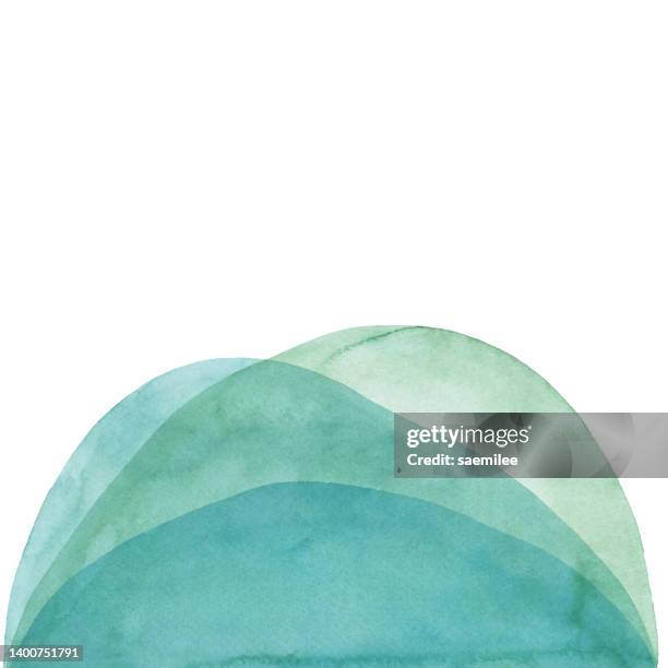 aquarell green hills hintergrund - aquarell grün stock-grafiken, -clipart, -cartoons und -symbole