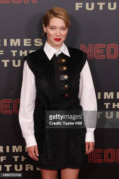 Lea Seydoux attends the New York premiere of "Crimes of the Future" at Walter Reade Theater on June 02, 2022 in New York City.