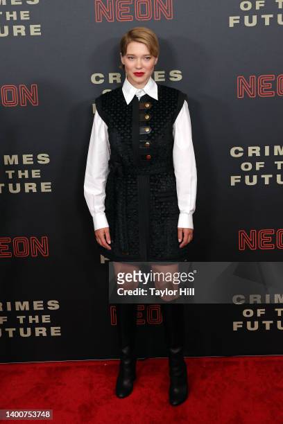Lea Seydoux attends the New York premiere of "Crimes of the Future" at Walter Reade Theater on June 02, 2022 in New York City.
