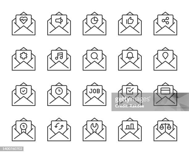 letter - light line icons - no fixed address stock illustrations