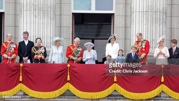 Prince Edward, Duke of Kent, Timothy Laurence, Princess Anne, Princess Royal, Camilla, Duchess of Cornwall, Prince Charles, Prince of Wales, Queen...