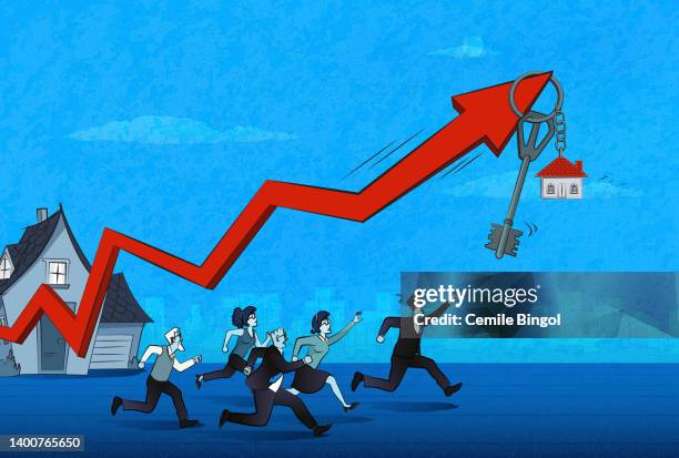 rising house prices - crisi stock illustrations