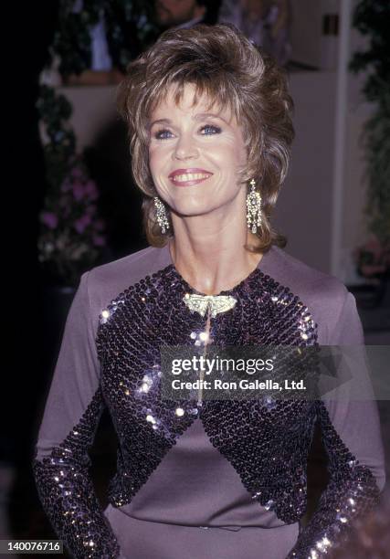 Actress Jane Fonda attends the 15th Annual American Film Institute Lifetime Achievement Award Salute to Barbara Stanwyck on April 9, 1987 at the...