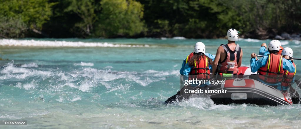 Person Rowing A Raft Group Of People Rowing Their Raft In River High-Res Stock Photo - Getty ...