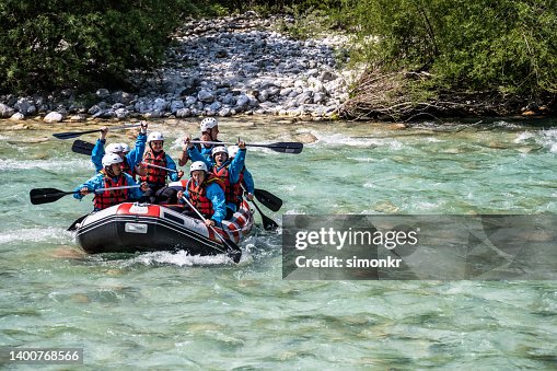 Person Rowing A Raft Group Of People Rowing Their Raft In River High-Res Stock Photo - Getty ...
