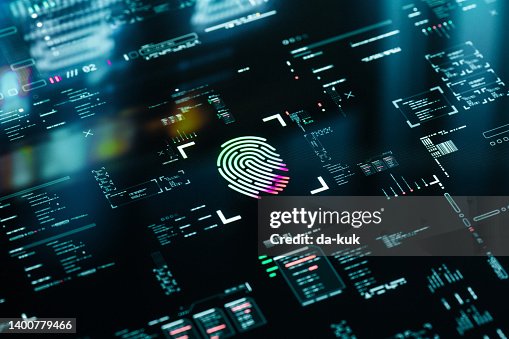 Biometric Authentication Button. Digital Security Concept Biometric Authentication Button. Digital Security Concept