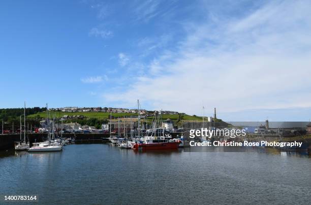 a view across the harbour at whitehaven - copeland cumbria stock pictures, royalty-free photos & images