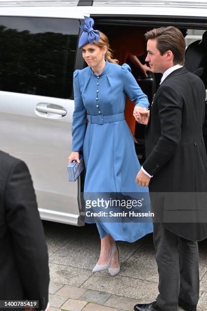 Princess Beatrice attend the National Service of Thanksgiving at St Paul’s Cathedral on June 03, 2022 in London, England. The Platinum Jubilee of...