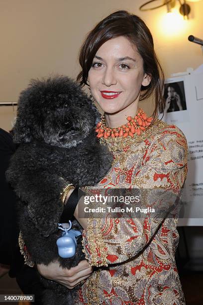 Designer Giorgiana Zappieri attends Normaluisa Autumn/Winter 2012/2013 fashion show as part of Milan Womenswear Fashion Week on February 27, 2012 in...