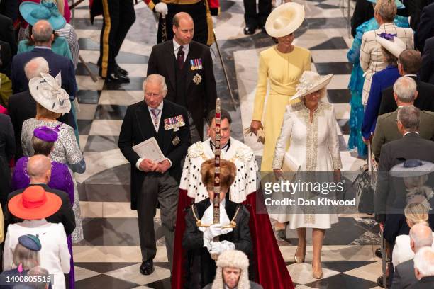 Prince William, Duke of Cambridge, Catherine, Duchess of Cambridge, Prince Charles, Prince of Wales and Camilla, Duchess of Cornwall depart the...